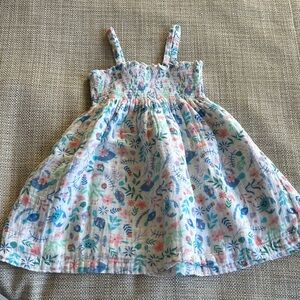 Angel Dear Floral Kids Dress - Blue and Pink